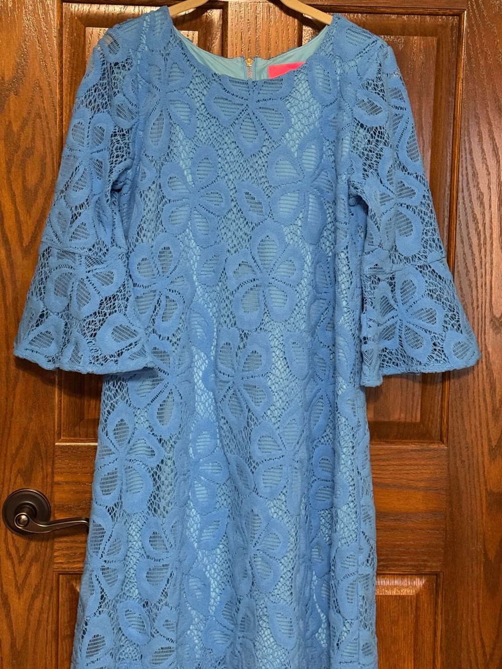 NWT Lilly Pulitzer Size S Ophelia Zanzibar Blue floral lace bell sleeves